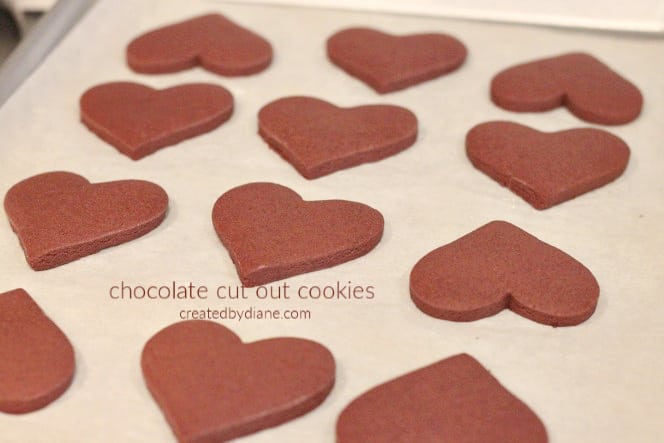 chocolate heart cut out cookies