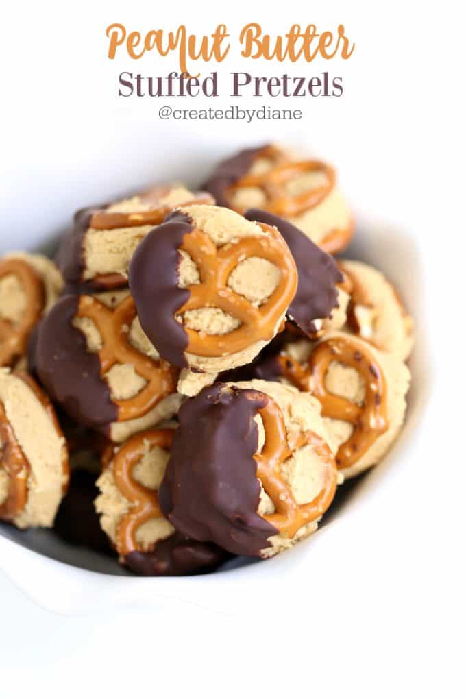 peanut butter stuffed pretzels Created by Diane