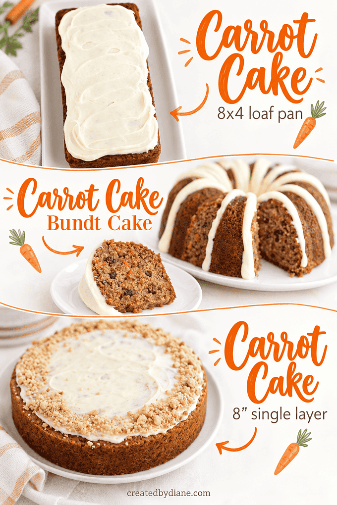 how to make a carrot cake in different baking pan