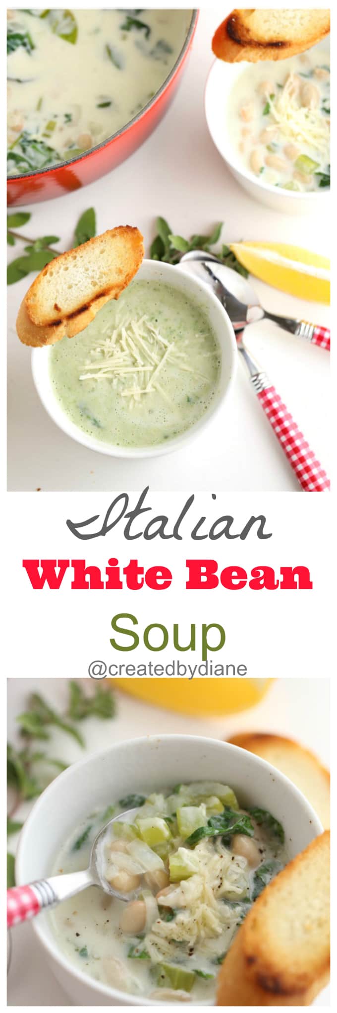 Italian White Bean Soup Recipe with Lemon from @createdbydiane