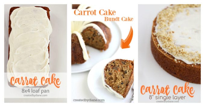 carrot cake recipes, different pan options createdbydiane.com