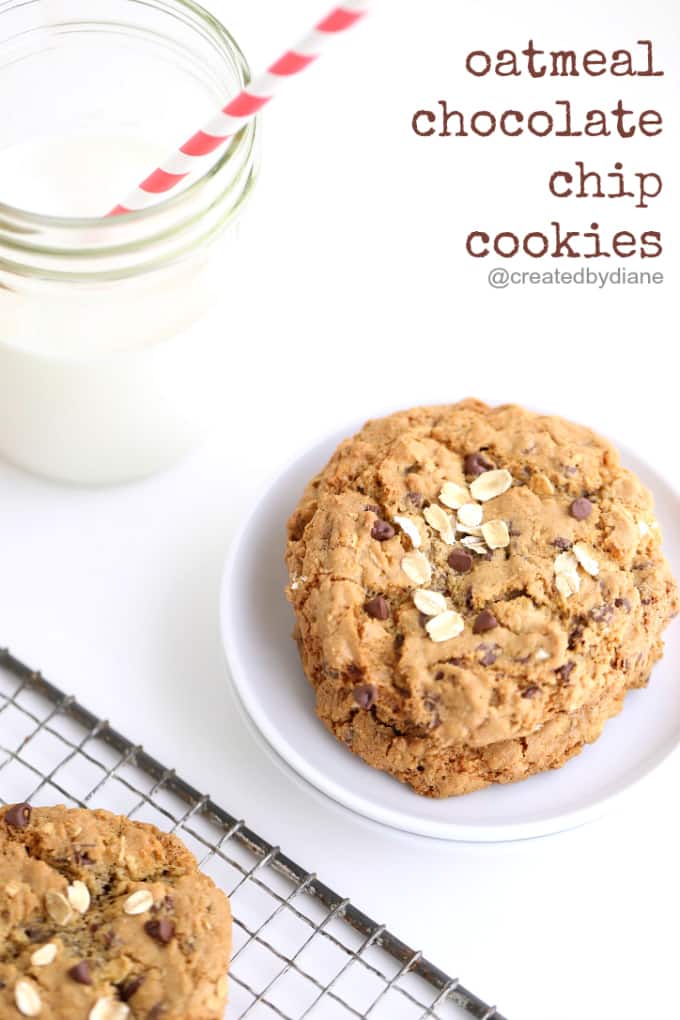 oatmeal chocolate chip cookies bakery style @createdbydiane