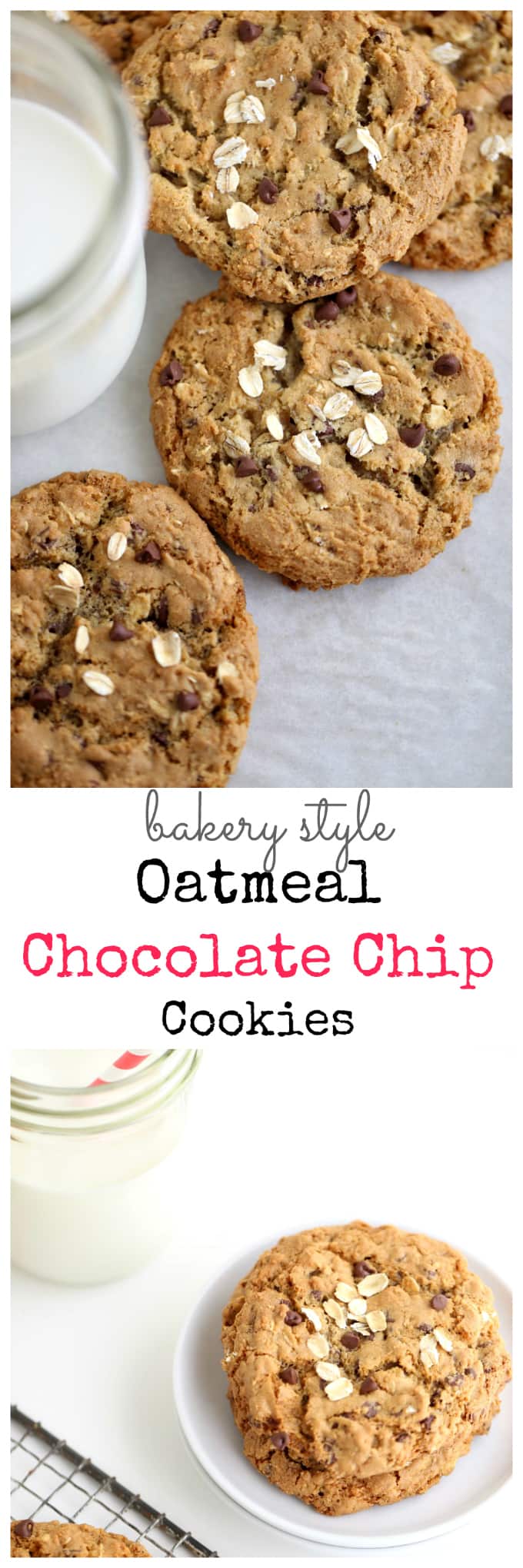 bakery style oatmeal chocolate chip cookies @createdbydiane