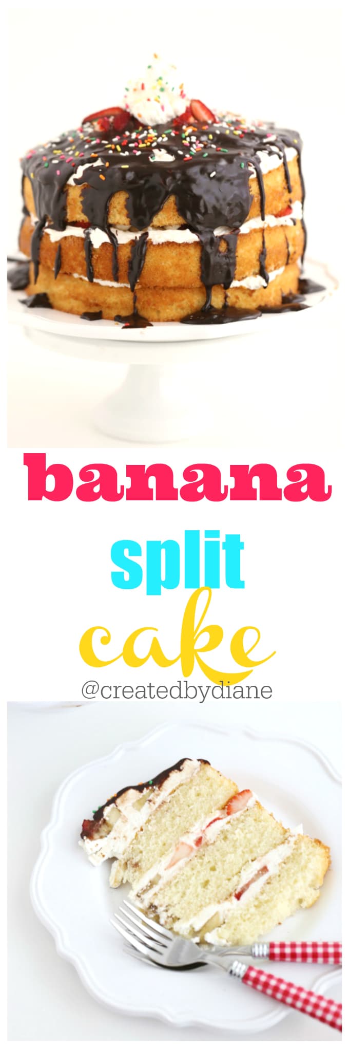 banana split cake recipe can be made in an HOUR!!! @createdbydiane