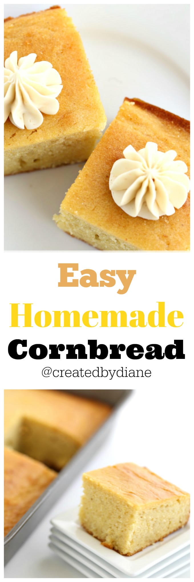 easy homemade cornbread and honey butter recipe from @createdbydiane