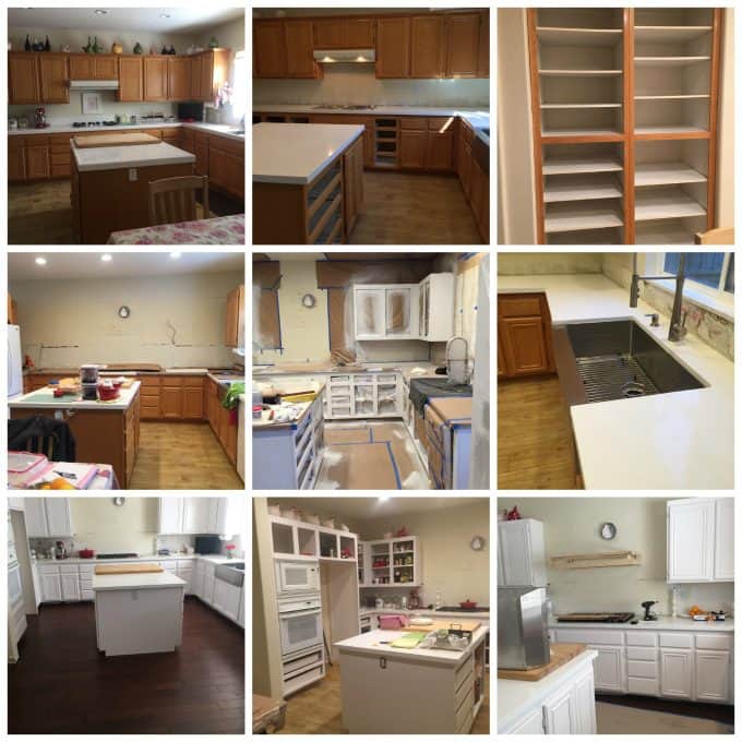 DIY kitchen remodel , cabinets, flooring, sink, stove, white kitchen, @createdbydiane