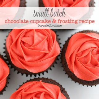 small batch 6 chocolate cupcake and frosting recipe @createdbydiane
