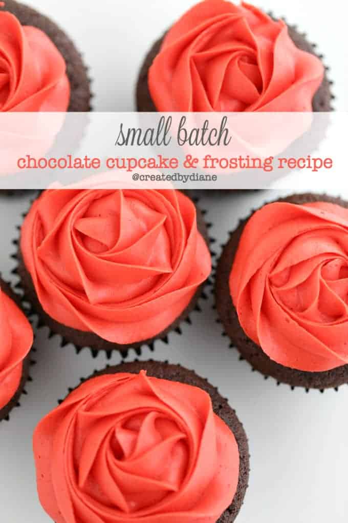 small batch 6 chocolate cupcake and frosting recipe @createdbydiane