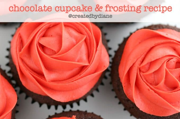 small batch 6 chocolate cupcake and frosting recipe @createdbydiane