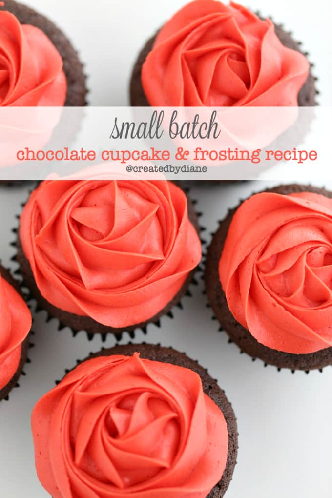 small batch 6 chocolate cupcake and frosting recipe @createdbydiane