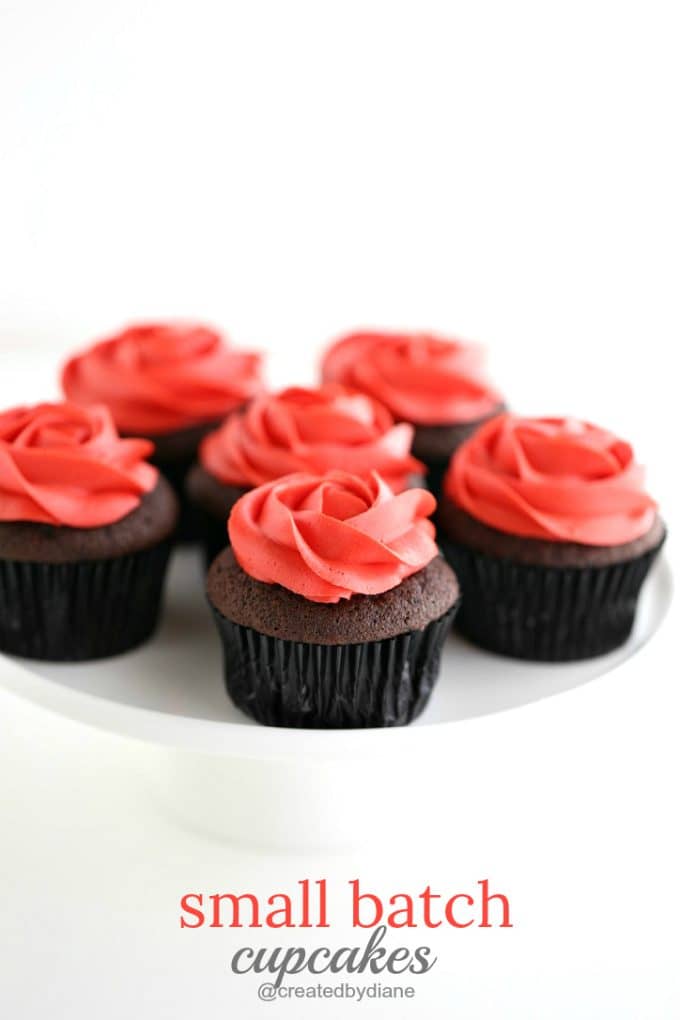 small batch cupcakes with rose frosting @createdbydiane