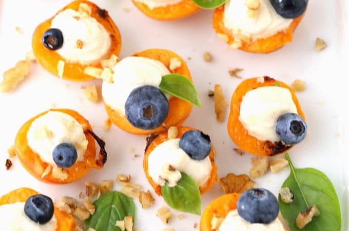 grilled apricots stuffed with honey ricotta @createdbydiane