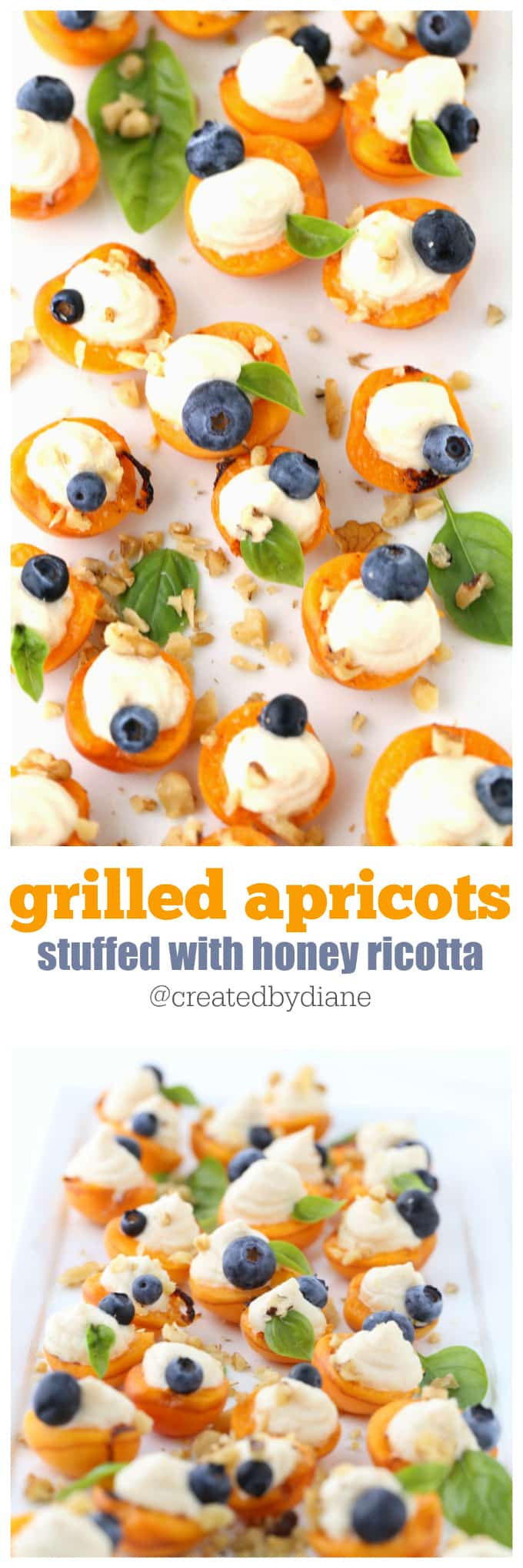 grilled apricots stuffed with honey ricotta recipe @createdbydiane