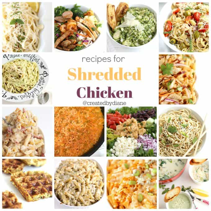 recipes for SHREDDED CHICKEN @createdbydiane