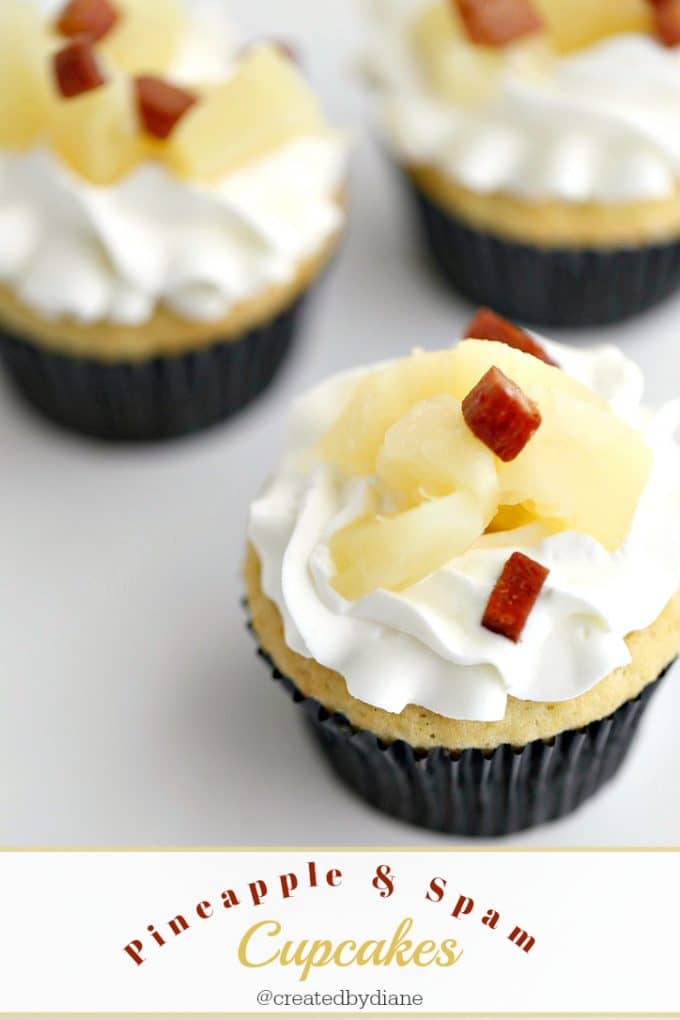 salty sweet Cupcakes with pineapple and spam @createdbydiane