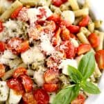 Pesto tomato mozzarella pasta recipe @createdbydiane