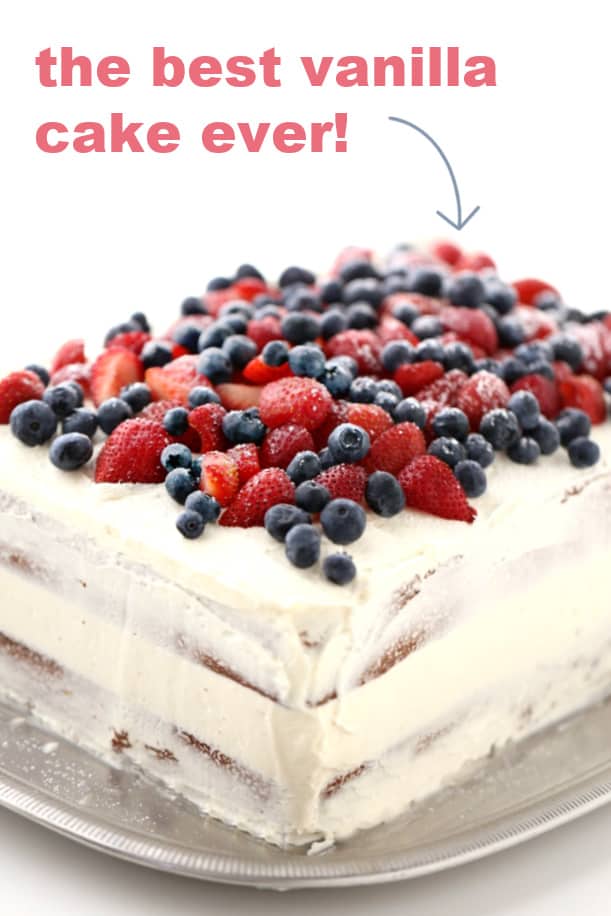 The BEST Vanilla Cake ever createdbydiane.com