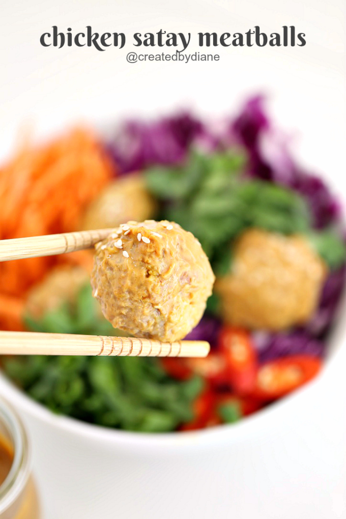 chicken satay meatball recipe @createdbydiane #peanutbutter #chicken