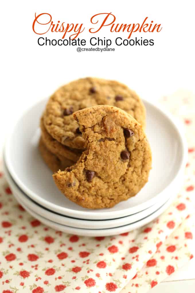 crispy cookies with pumpkin and chocolate chips @createdbydiane