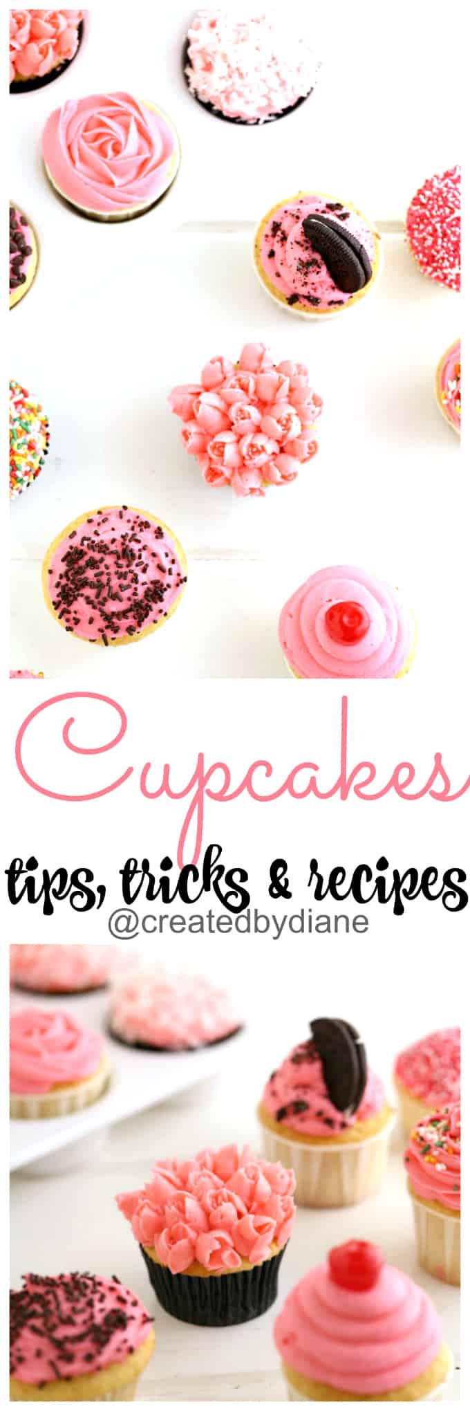 Cupcakes, tips, tricks, recipes #cupcake #frosting #sprinkles #decorating