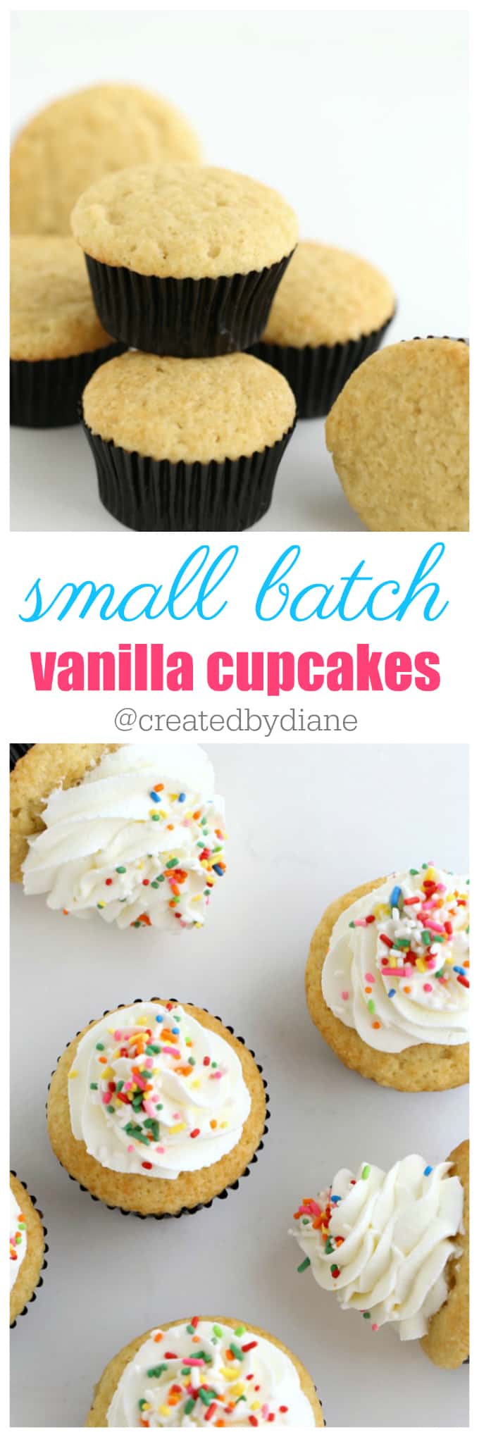 small batch vanilla cupcake recipe from @createdbydiane