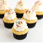 vanilla cupcakes small batch with whipped cream frosting @createdbydiane