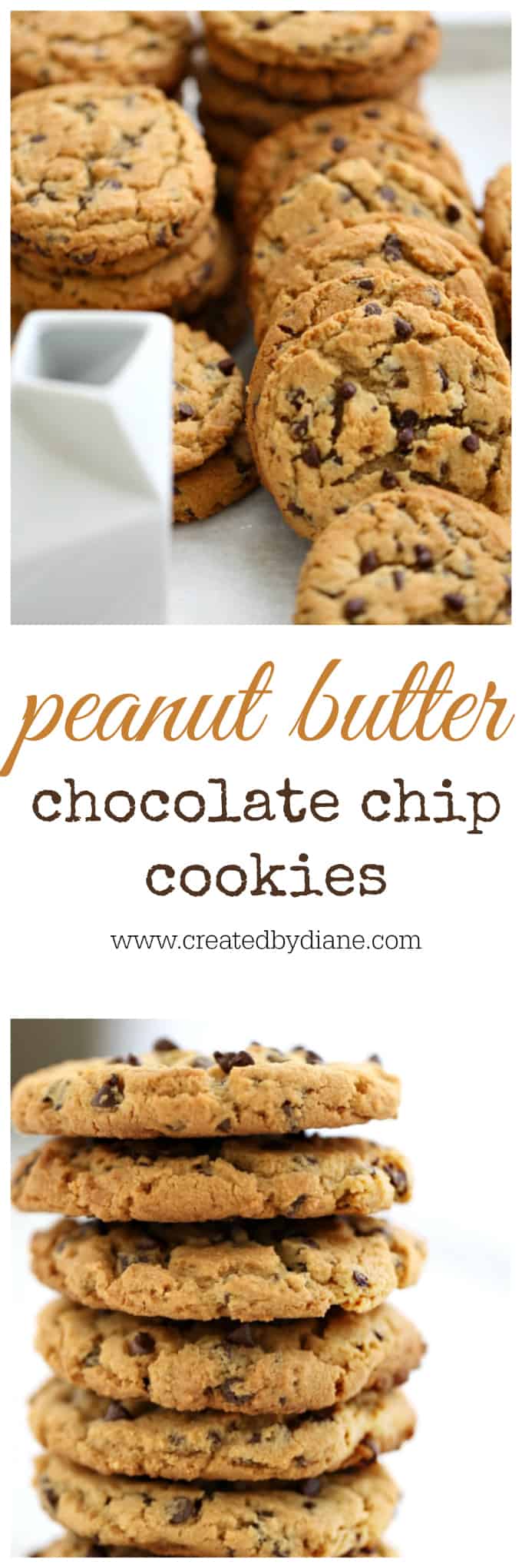 BIG Peanut Butter Chocolate Chip Cookies www.createdbydiane.com