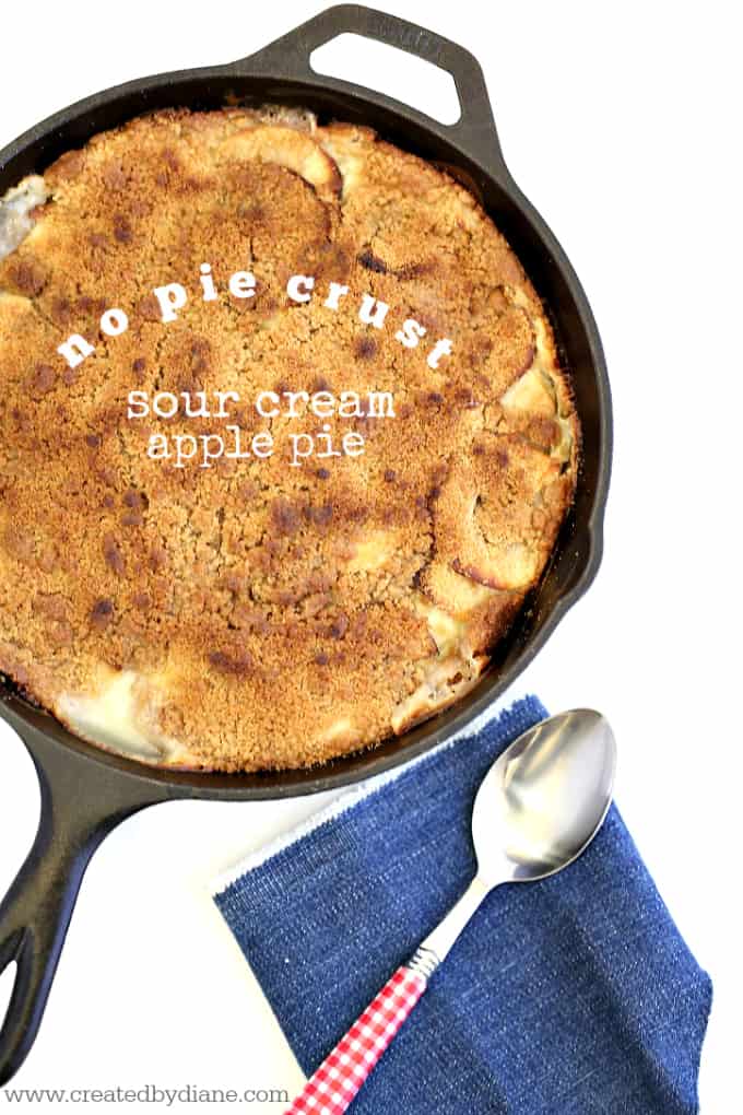 no pie crust sour cream apple pie | Created by Diane
