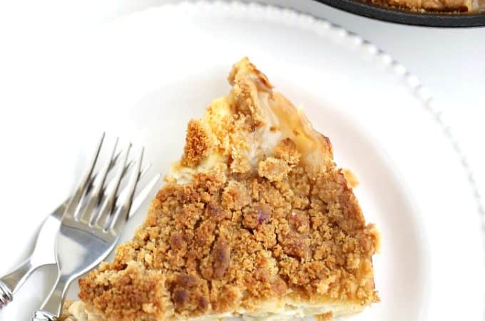 no pie crust sour cream apple pie www.createdbydiane.com
