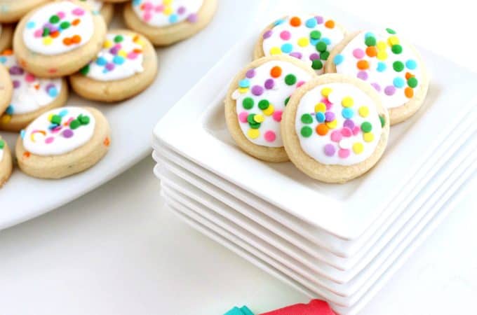 Coconut Confetti Cookie Recipe with icing and confetti sprinkles www.createdbydiane.com