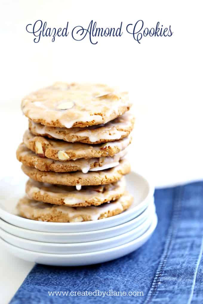 Glazed Almond Cookies www.createdbydiane.com