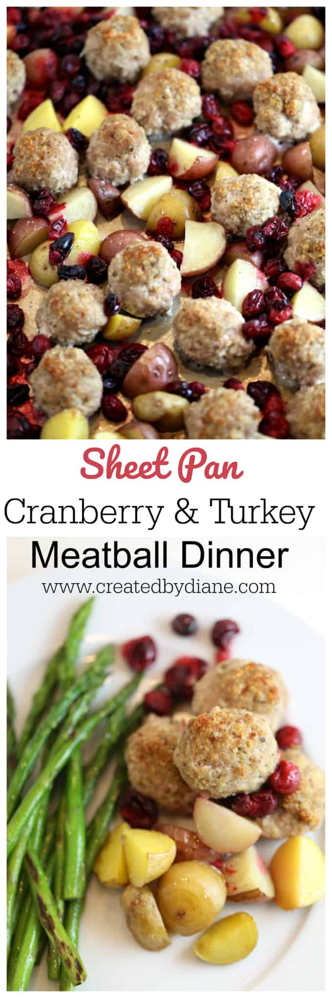 cranberry turkey meatball dinner with potatoes www.createdbydiane.com