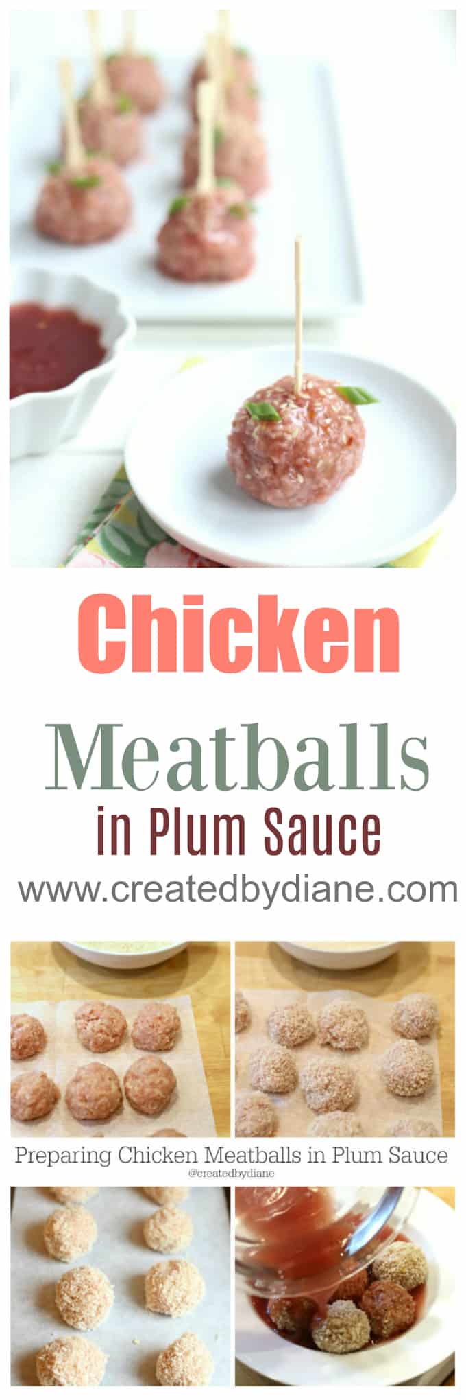 chicken meatballs in plum sauce www.createdbydiane.com