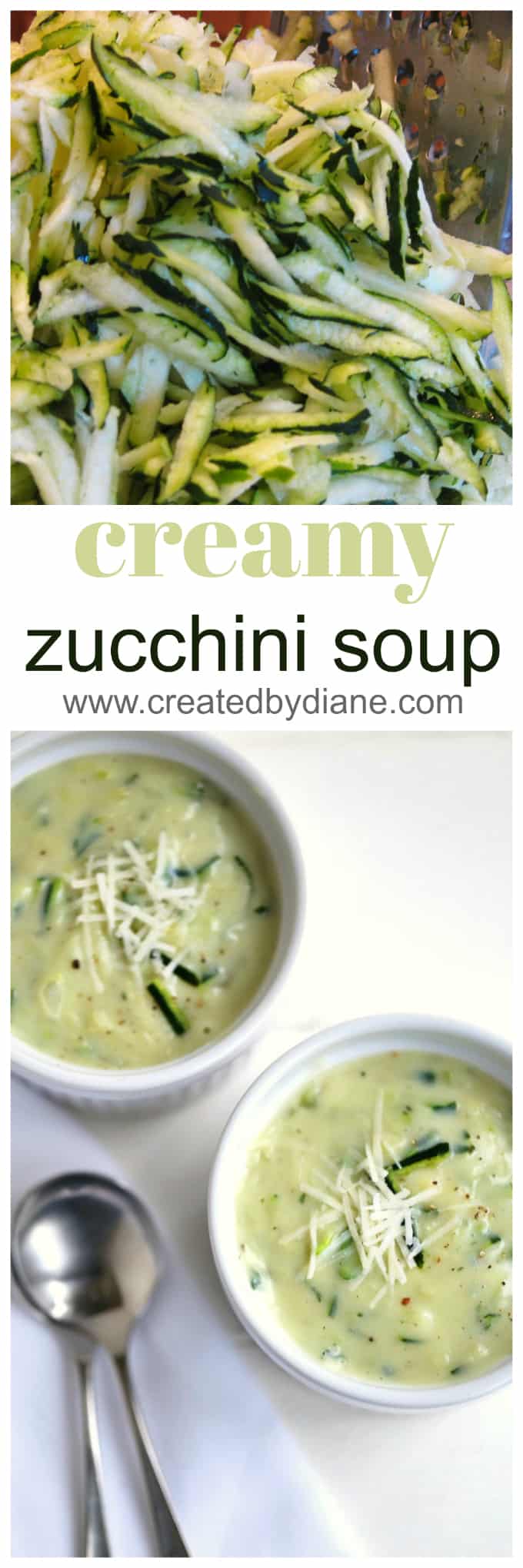white bowls of zucchini soup