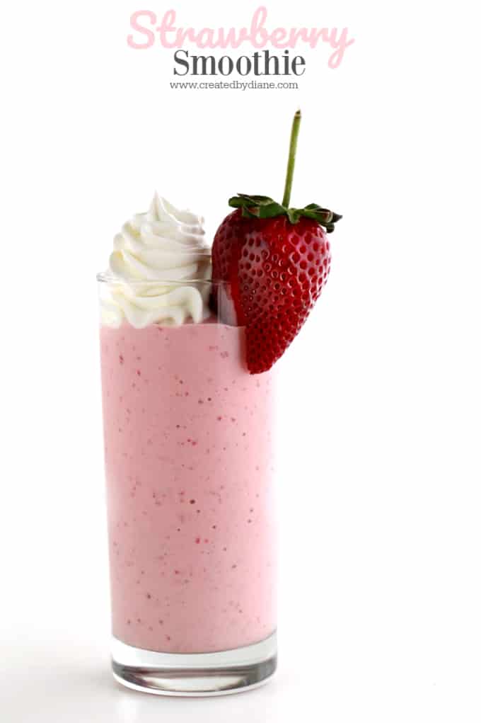 Strawberry Smoothie Recipe with Yogurt www.createdbydiane.com