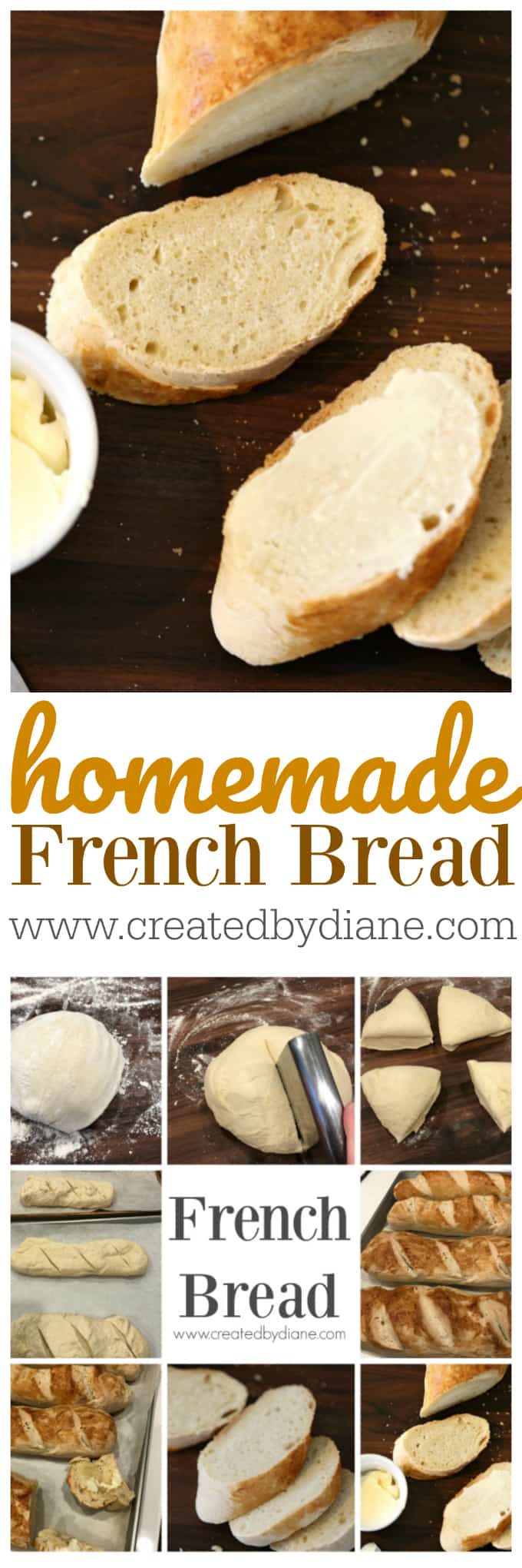 homemade french bread recipe www.createdbydiane.com