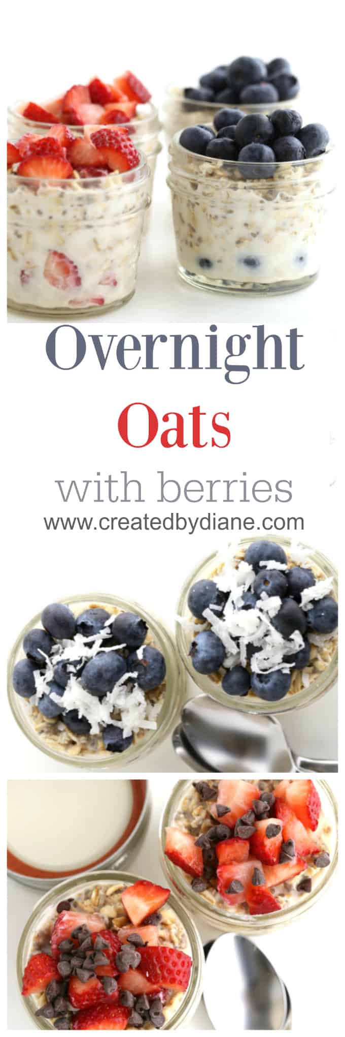 overnight oats with berries a perfect fast breakfast for school days, late sleepers, night owls, breakfast www.createdbydiane.com