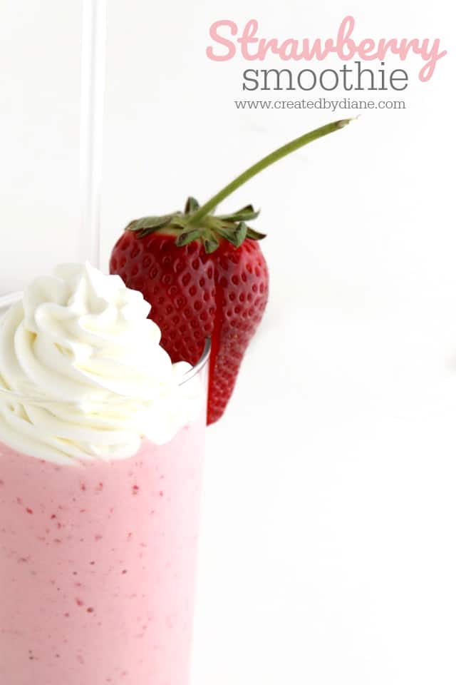 Strawberry Smoothie Recipe with Yogurt www.createdbydiane.com