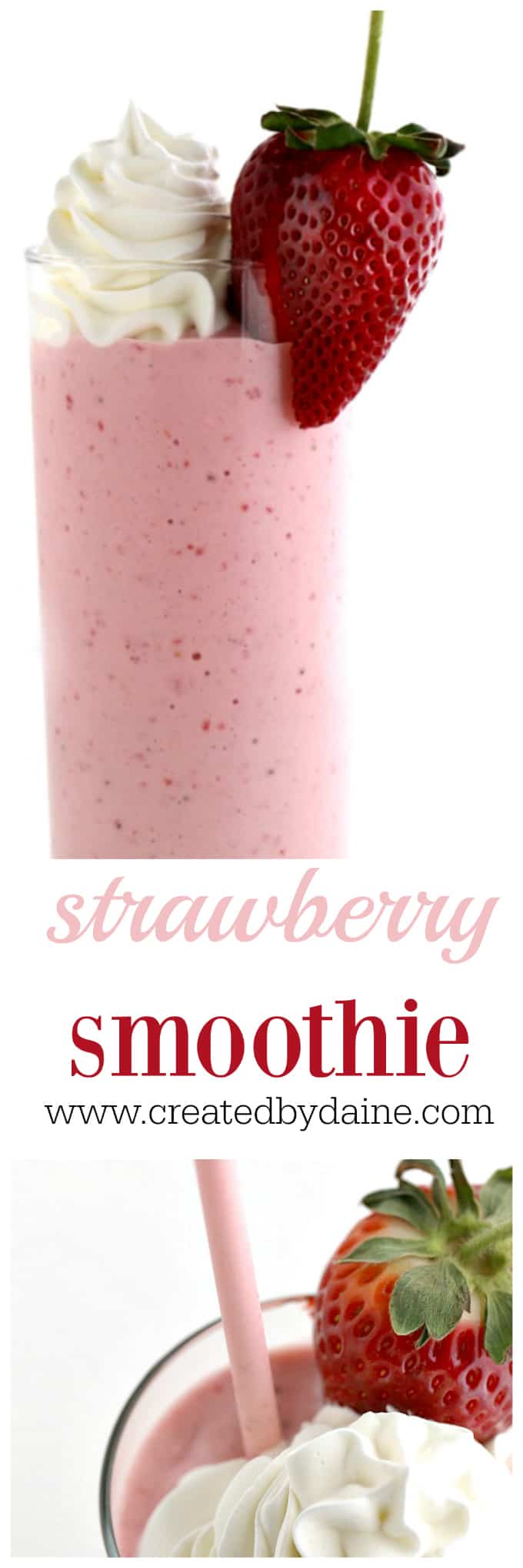 Strawberry Smoothie Recipe with Yogurt www.createdbydiane.com