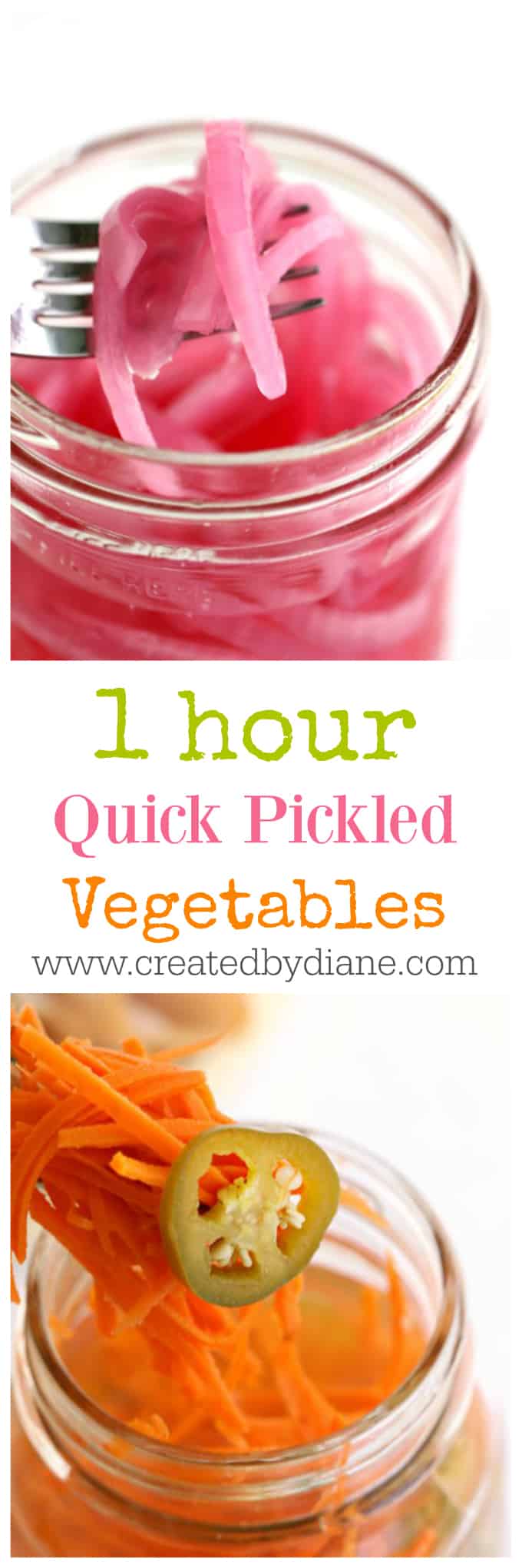 1 hour quick pickled vegetables www.createdbydiane.com