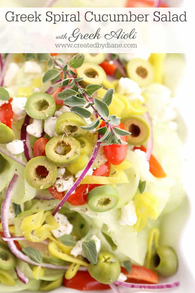Greek Spiral Cucumber Salad