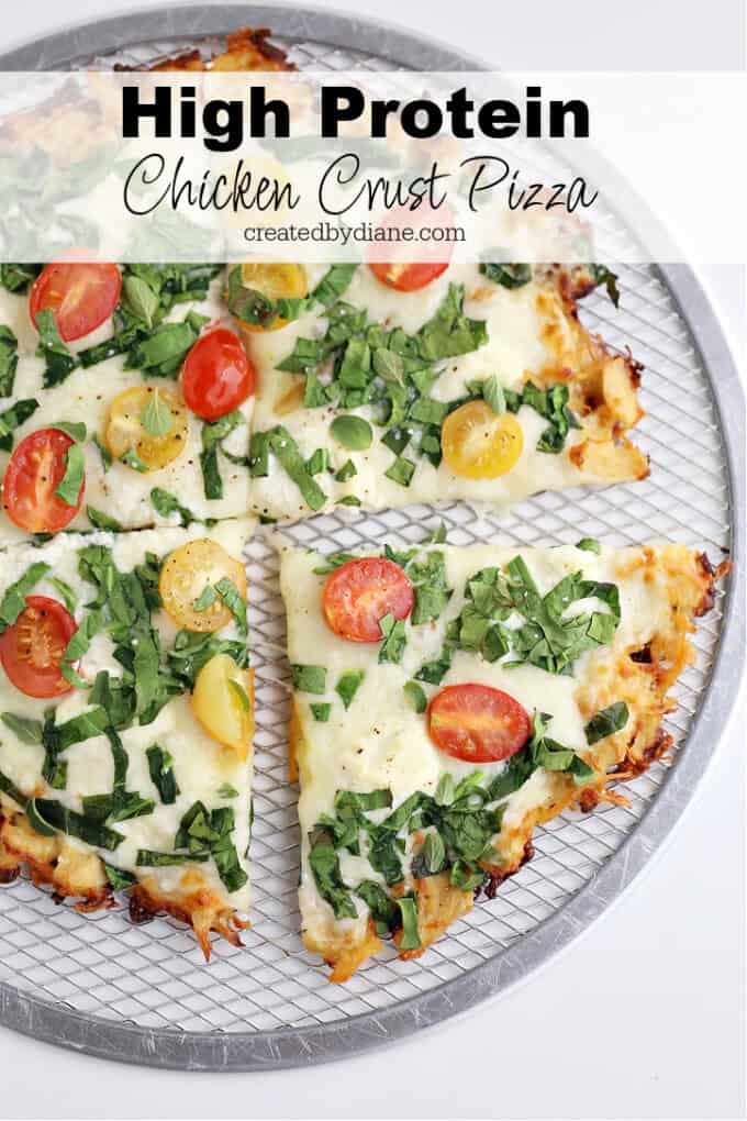 HIGH PROTIEIN CHICKEN CRUST PIZZA RECIPE from createdbydiane