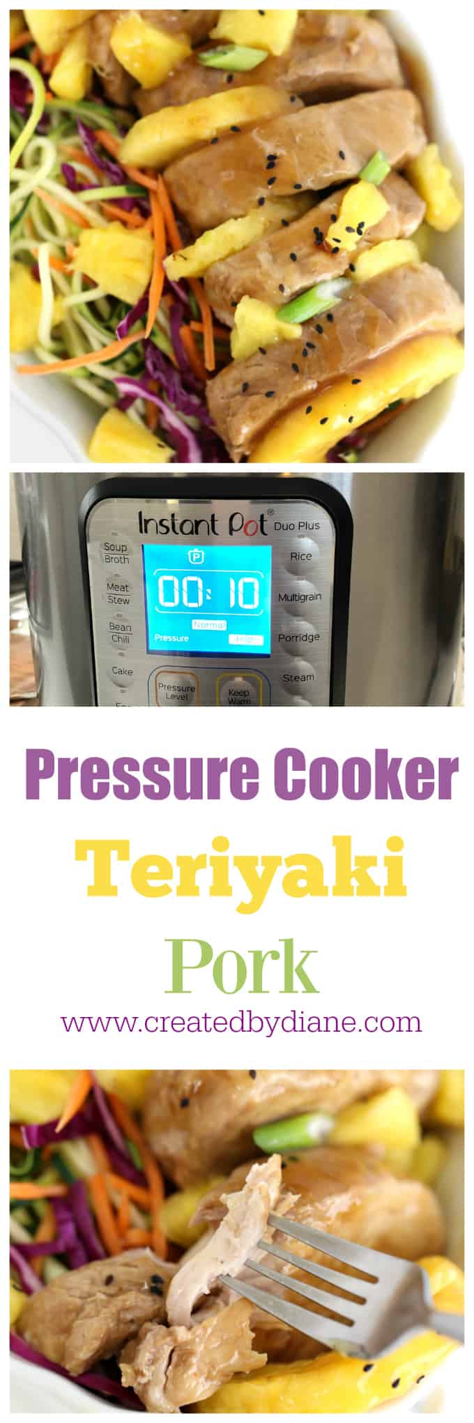 tender pressure cooker pork teriyaki www.createdbydiane.com