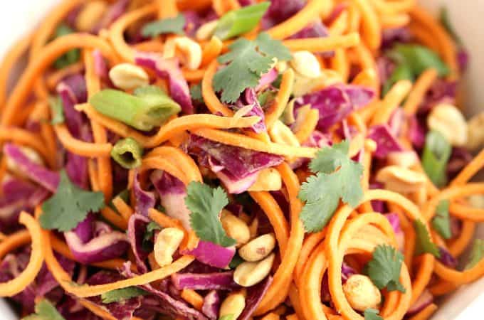 Thai Peanut Sweet Potato Noodle Salad www.createdbydiane.com