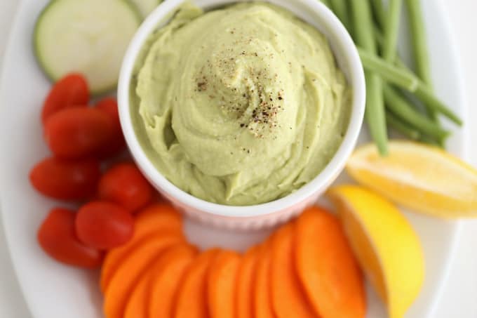 easy avocado bean dip with vegetables www.createdbydiane.com