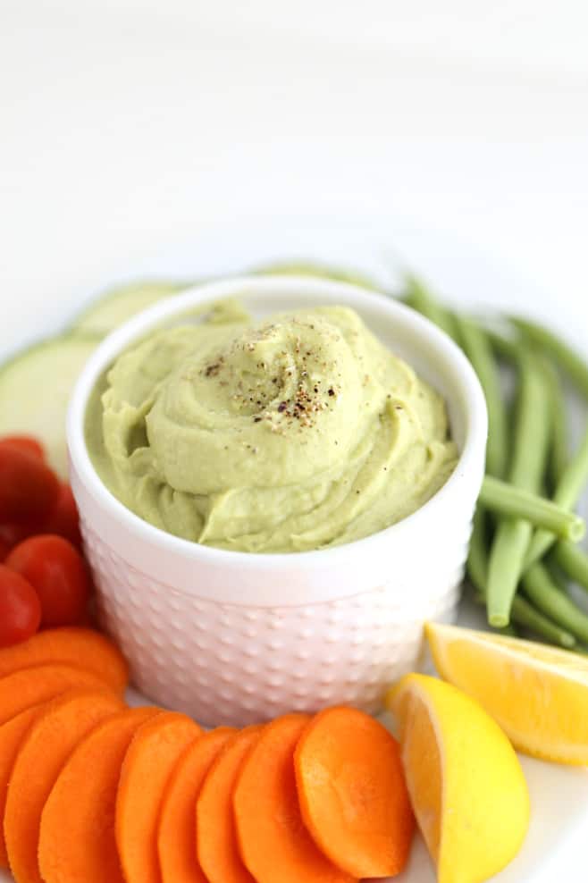 easy avocado bean dip with vegetables www.createdbydiane.com