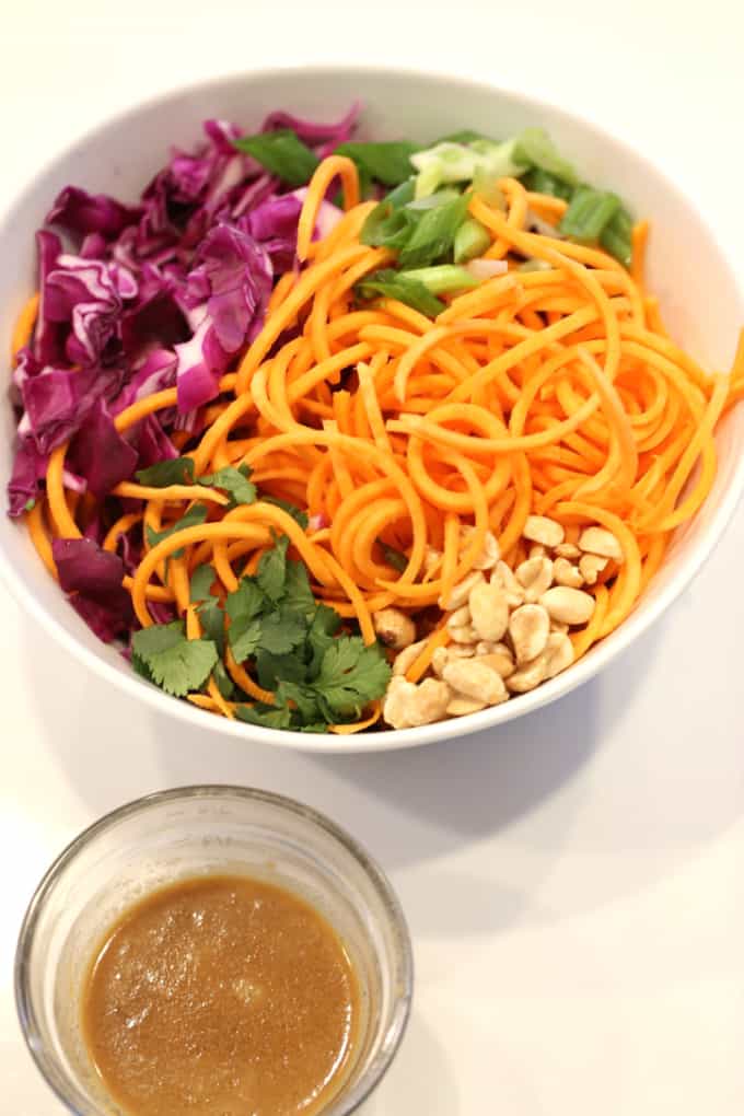 Thai Peanut Sweet Potato Noodle Salad www.createdbydiane.com