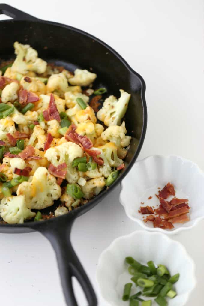 giving up potatoes and carbs? try this loaded cauliflower recipe www.createdbydiane.com