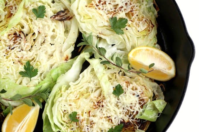 roasted cabbage steaks with lemon and parmesan www.createdbydiane.com