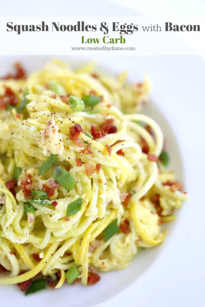 Squash Noodles and Eggs with Bacon